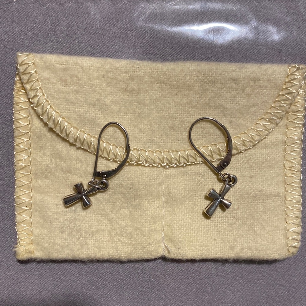 James Avery lever cross earrings.